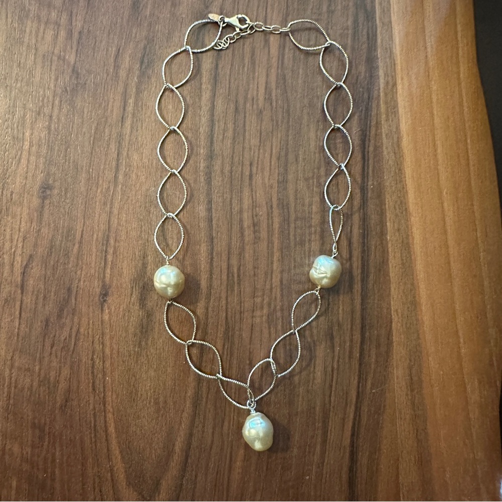Elegant Silver (925) and Pearl Necklace